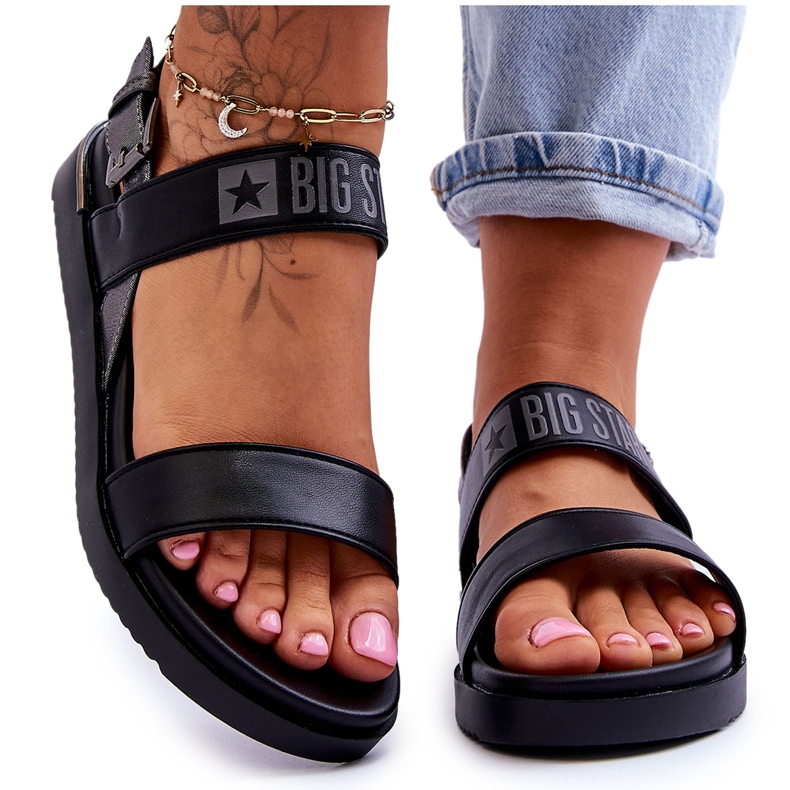 Women's Flat Sandals Big Star LL274938 Black