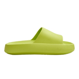 Fashionable Light Slippers On A Solid Lime Sole Rebel green