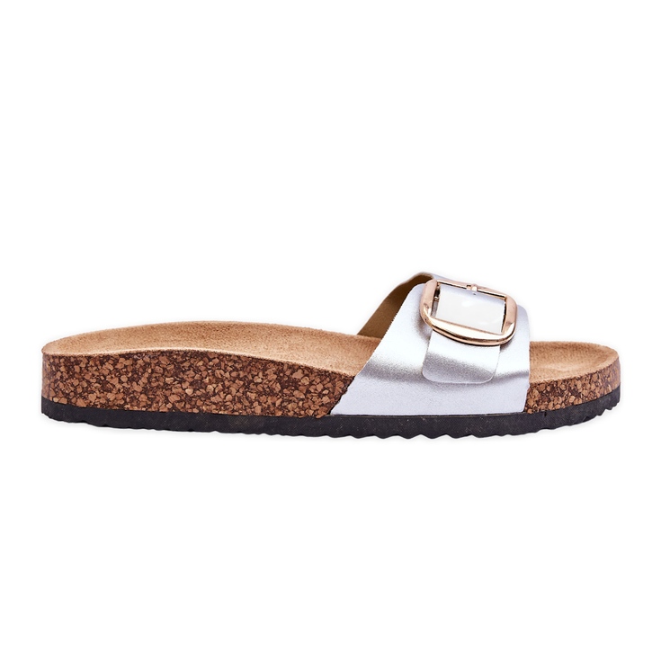 Women's Classic Cork Platform Slippers Silver Noa