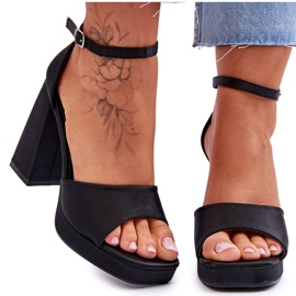 Satin Sandals On Massive Heels Black Eternity