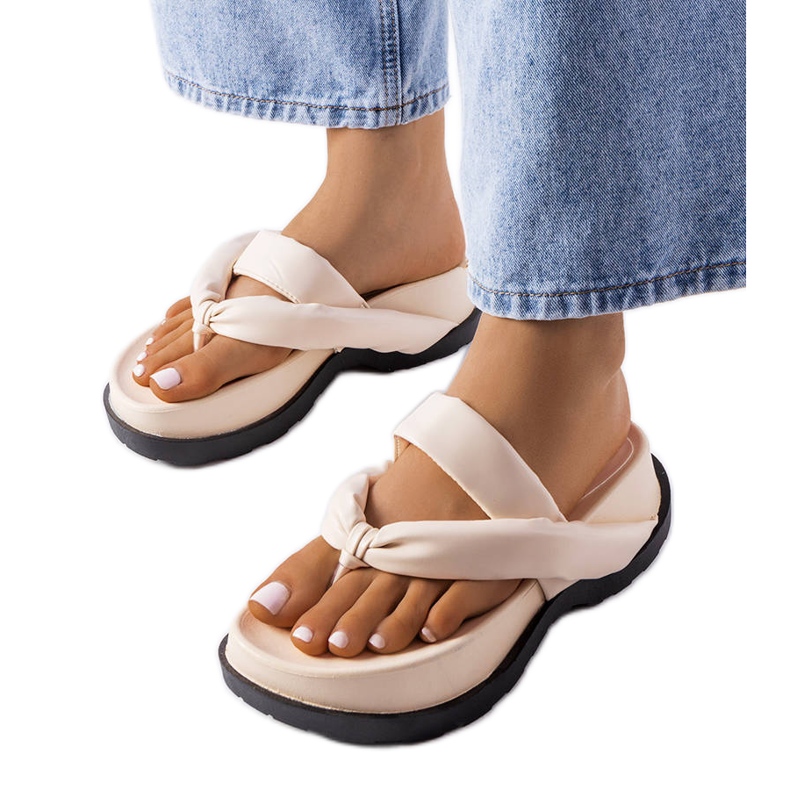 PA1 Beige platform slides from Lachapelle