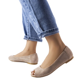 Beige openwork ballerinas from Agate