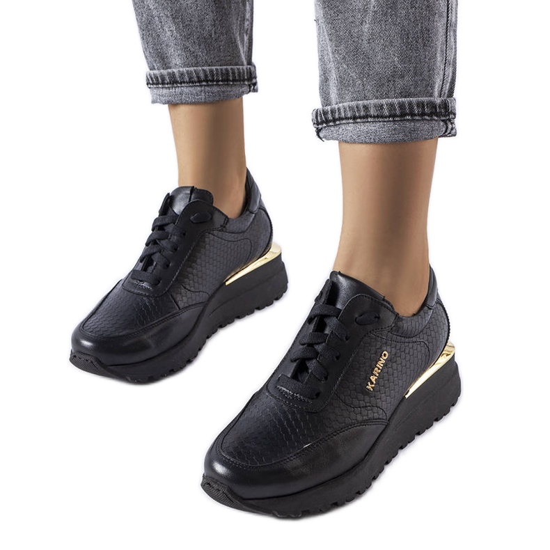 Karino black leather sneakers