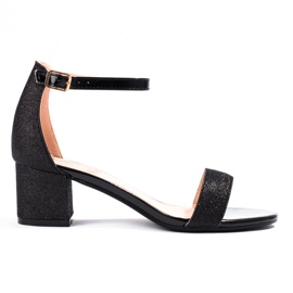 Women's Shelovet black low heel sandals