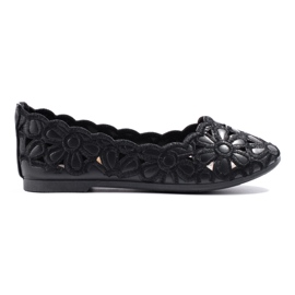 W. Potocki Girl's black openwork ballerinas Potocki