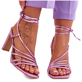 Fashionable Tied Pink Tessoro High Heel Sandals