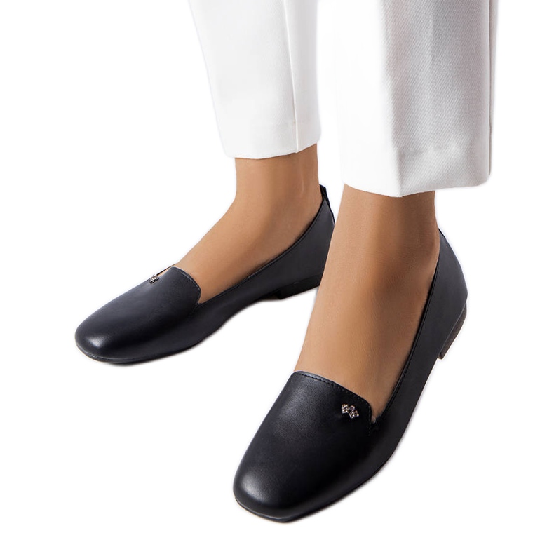 Black square toe flats from Noël