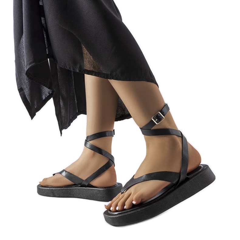 Salt black platform sandals