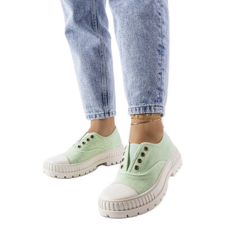 Walton green elasticated sneakers