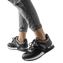 Black sneakers with gold elements from Bedord