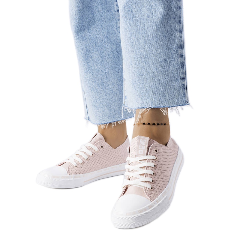 Beige openwork sneakers Big Star LL274015