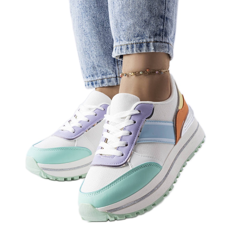 Green sneakers with glitter inserts from Lang