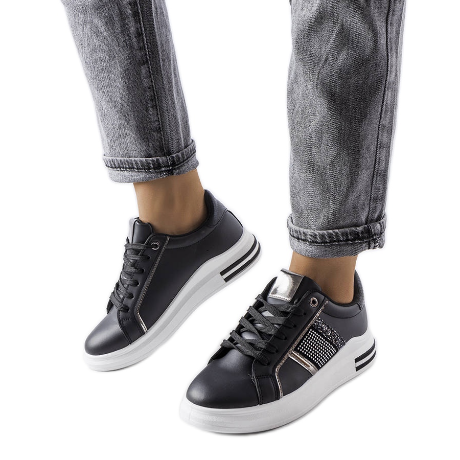 Black sneakers with rhinestones sales