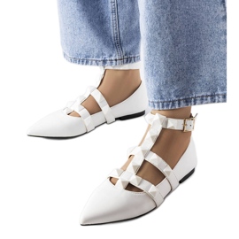 White ballerinas with a spectacular Blur fastener