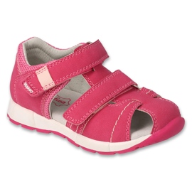 Befado Children's sandals with velcro, dark pink 170P074 Befado Children's sandals with velcro, dark pink 170P074