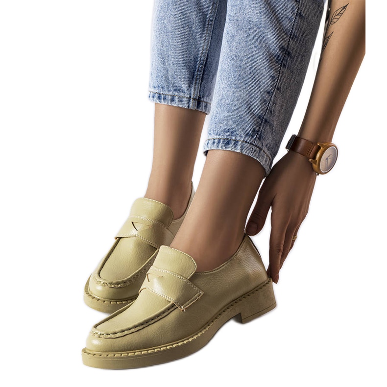 Green elegant loafers from Élodie