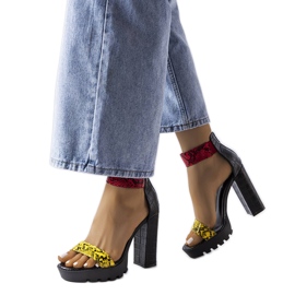Yellow snake print sandals from Knoxville