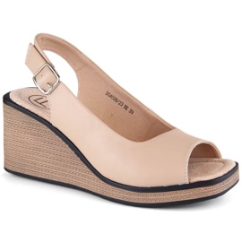 Leather comfortable wedge sandals Filippo W DS4508 beige Leather comfortable wedge sandals Filippo W DS4508 beige