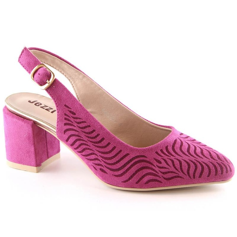 Suede heel sandals Jezzi W RMR2263-4 fuchsia pink