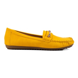 Yellow classic women's loafers from Shelovet