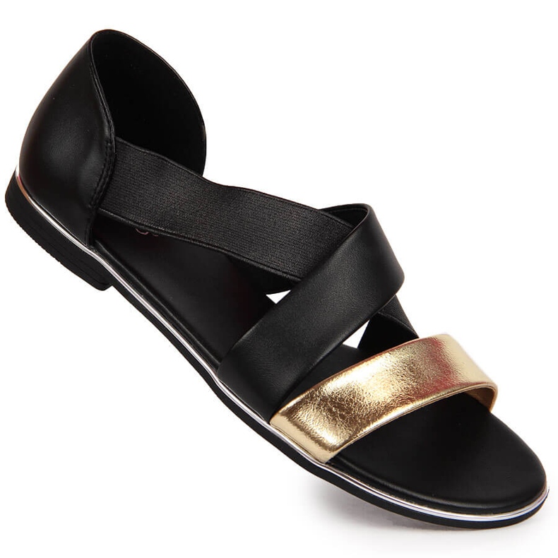 Women's slip-on sandals black Jezzi 3882