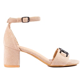W. Potocki Potocki beige suede high-heeled sandals W. Potocki Potocki beige suede high-heeled sandals
