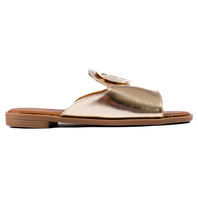 W. Potocki Potocki women's gold slippers golden