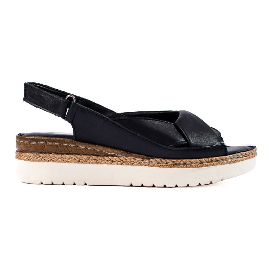 Women s low wedge sandals Potocki black