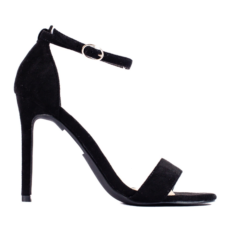 W. Potocki Potocki black suede high heel sandals