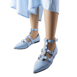 Blue ballerinas with a spectacular Blur fastening Blue ballerinas with a spectacular Blur fastening