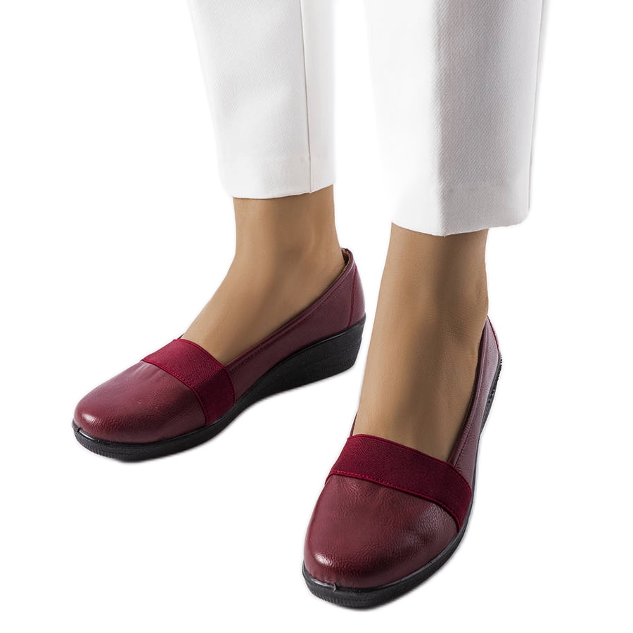 Burgundy wedge shoes hotsell