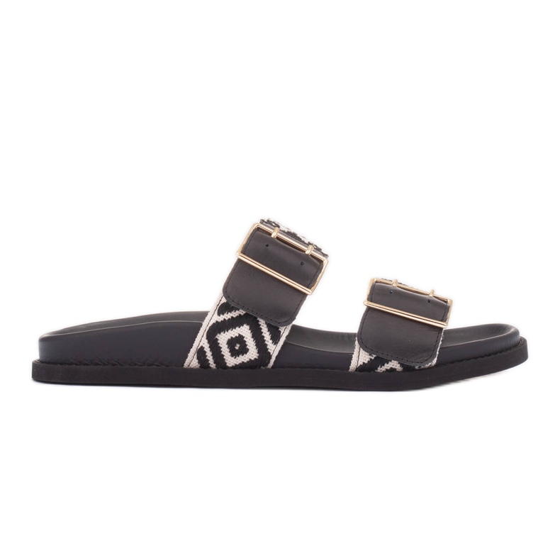 Marco Shoes Slippers with buckles black