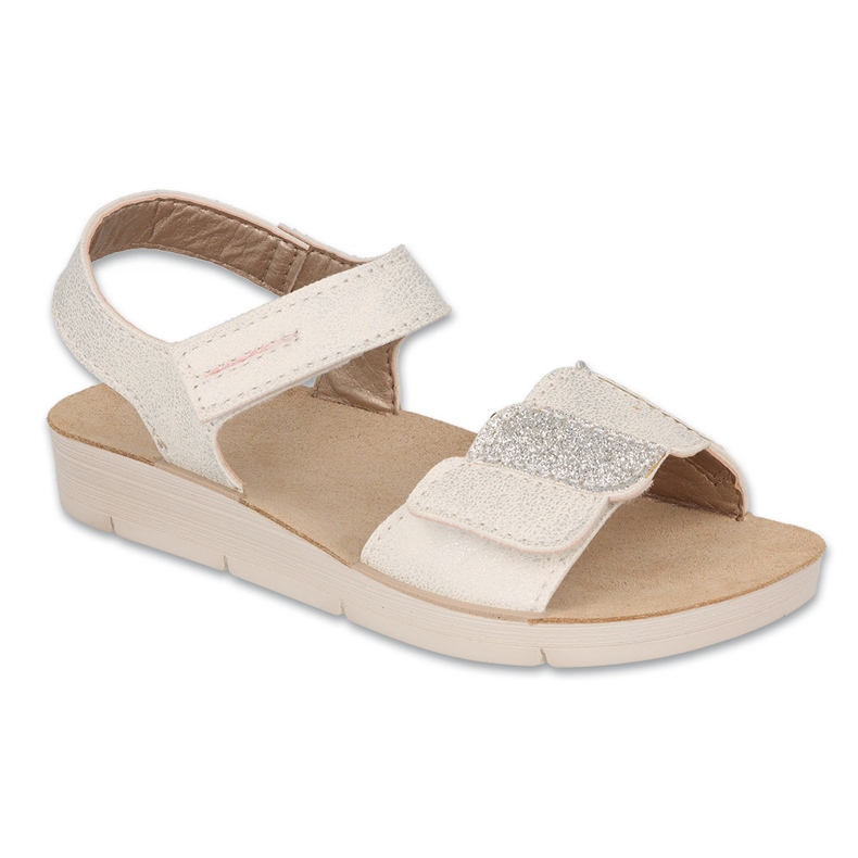 Befado children's sandals leather insert 068Y005 beige-silver Befado children's sandals leather insert 068Y005 beige-silver