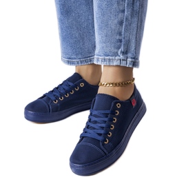 Navy fabric sneakers from Descoteaux blue