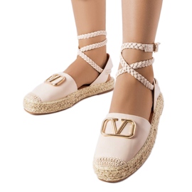 Beige lace-up espadrilles from Parent