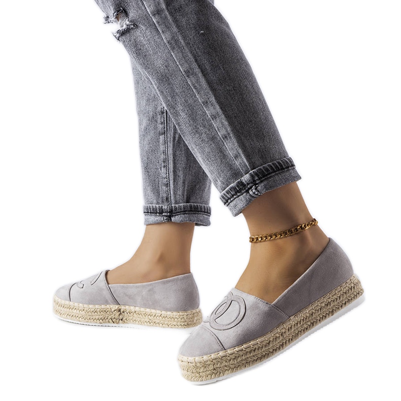 Gray platform espadrilles from Beaudry grey