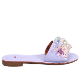 Seastar Estrada Purple slippers with colored stones violet Seastar Estrada Purple slippers with colored stones violet