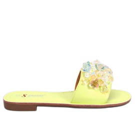 Seastar Estrada Green slippers with colorful stones