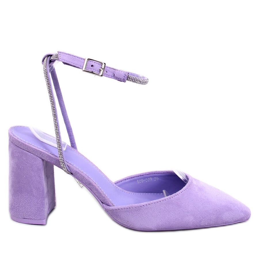 Purple block heel 2024 pumps