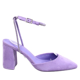 Open heel pumps from Esten Purple