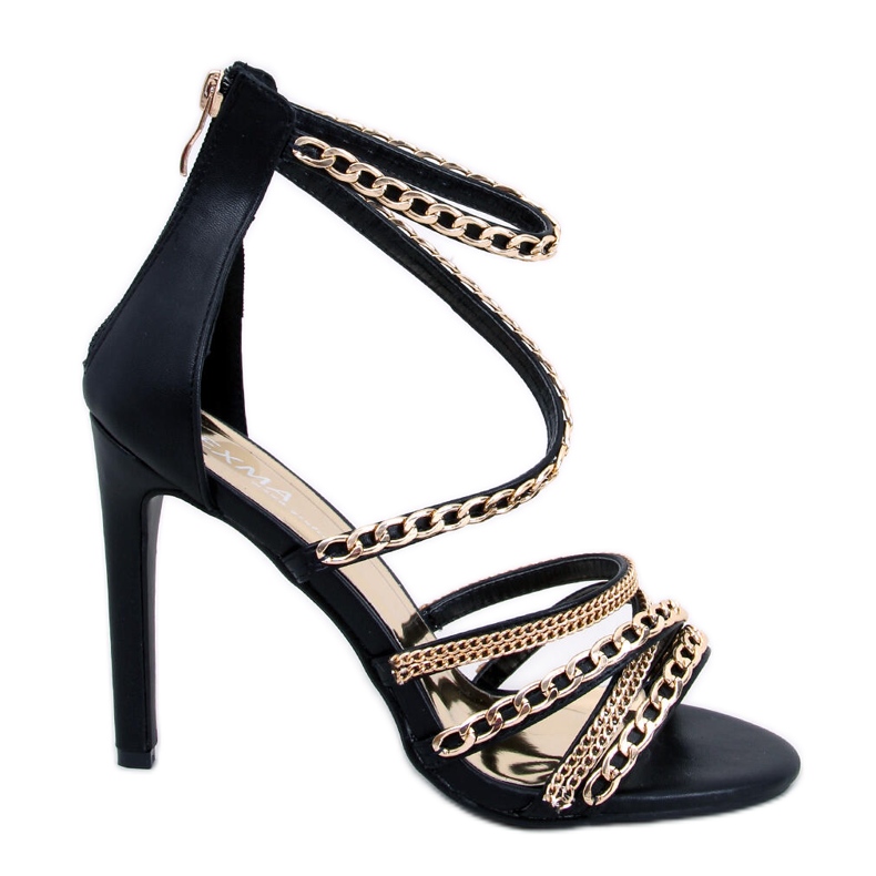Chester Black Chain Heel Sandals