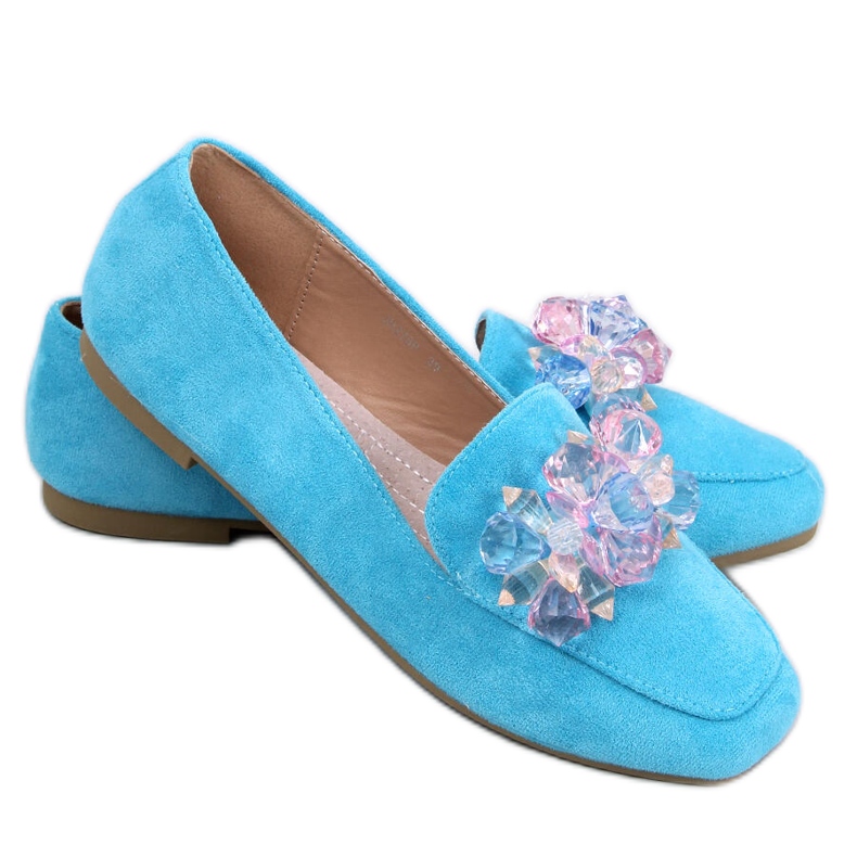 Deley Blue beaded loafers