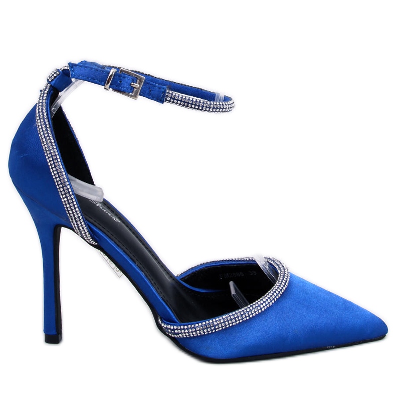 High heel pumps with cubic zirconia Conway Blue