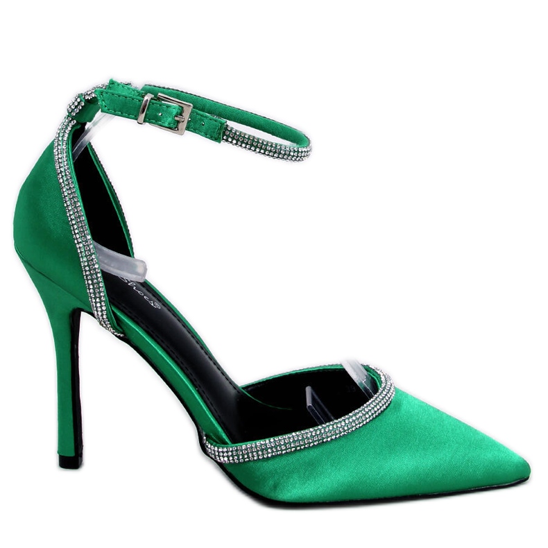 High heel pumps with cubic zirconia Conway Green
