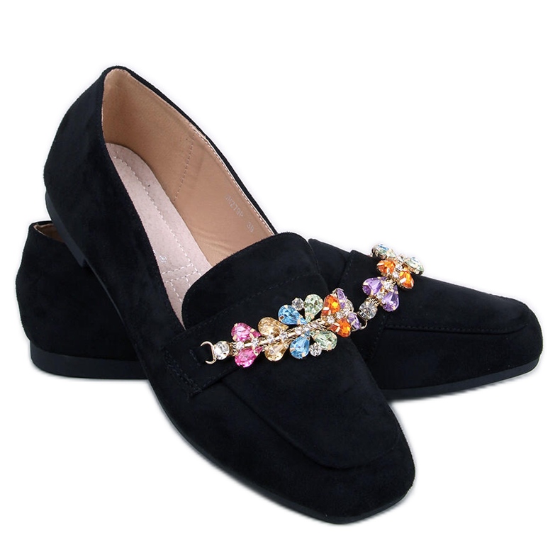 Davitian Black rhinestone loafers
