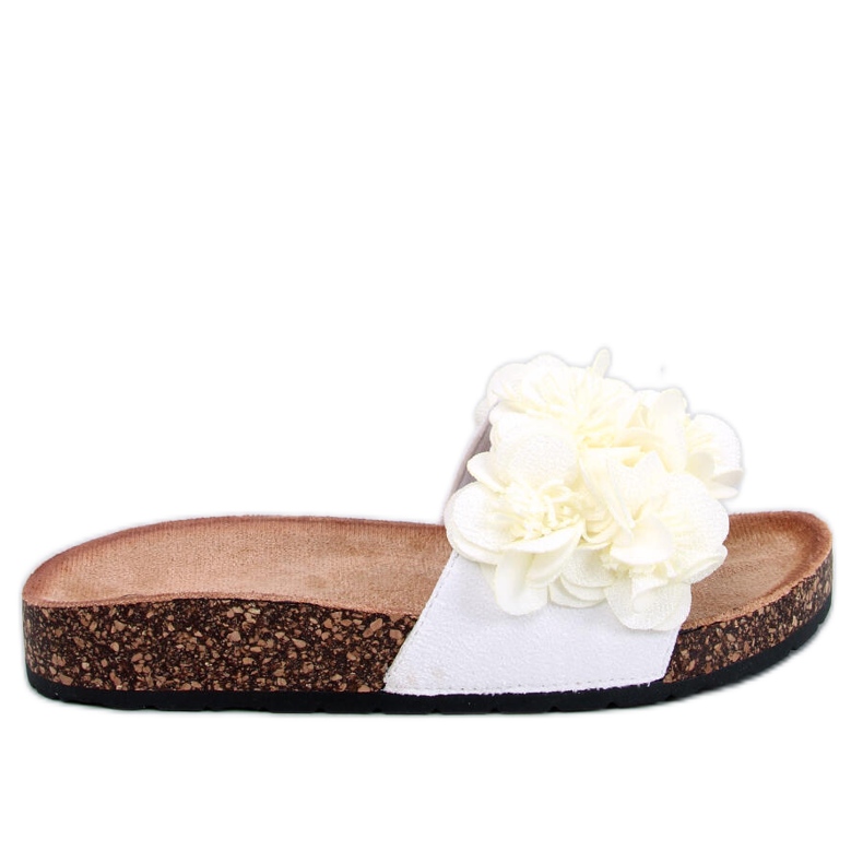 Cork slippers with Brice White flowers