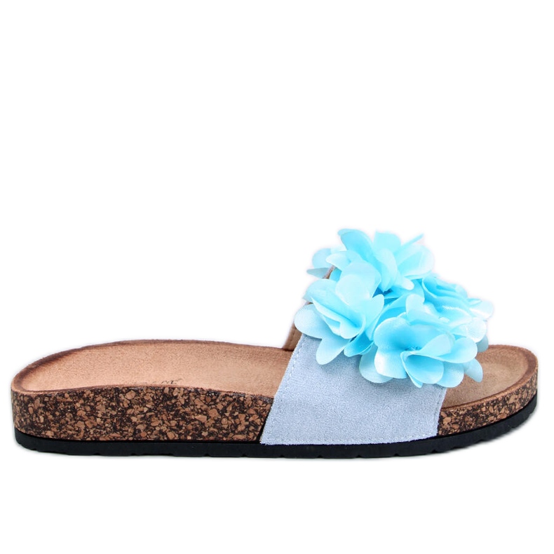 Cork slippers with Gardner Blue flowers Cork slippers with Gardner Blue flowers