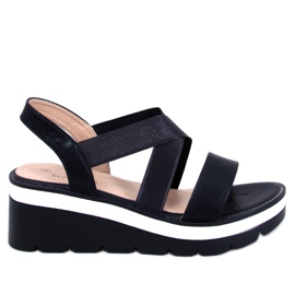 Sethi Black wedge sandals