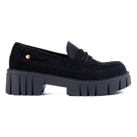 Black suede women's Shelovet loafers Black suede women's Shelovet loafers