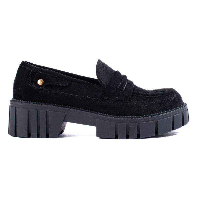 Black suede women's Shelovet loafers